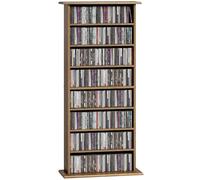 HOMCOM Rangements pour CD et DVD 8 compartiments 58x24x126,3cm Noyer