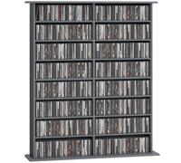 HOMCOM Rangements pour CD et DVD avec 16 compartiments et 12 étagères réglables capacité max. 720 CD/396 DVD et Blu-ray gris GRIS
