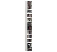 Étagère colonne armoire de rangement CD 12 compartiments 21L x 20l x 175H cm capacité max. 204 CD coloris blanc Blanc G