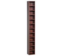 HomCom Étagère colonne CD/DVD – 12 compartiments, 204 CD – 21×20×175 cm Marron