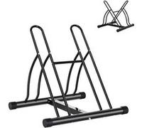 HOMCOM Râtelier 2 vélos modulable dim. 54L x 60l x 57H cm Acier époxy Noir