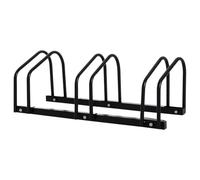 HOMCOM Râtelier 3 Vélos Pneu 65 mm VTT Enfants BMX 76 x 33 x 27 cm Noir | Range-Vélos, Support de Rangement, Sol ou Mural, Acier