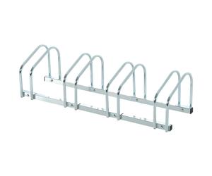 HOMCOM Râtelier 4 vélos dim. 110L x 33l x 27H cm acier galvanisé argent