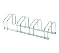 HOMCOM Râtelier 4 vélos dim. 110L x 33l x 27H cm acier galvanisé argent