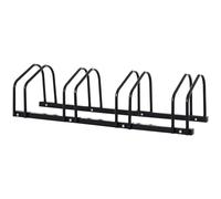 HOMCOM Râtelier 4 vélos range-vélos support de rangement pneu 65 mm sol ou mural pour VTT enfants BMX 110 x 33 x 27 cm acier noir