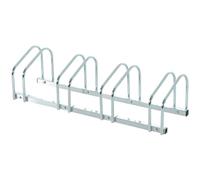 HOMCOM Râtelier 4 vélos range-vélos support de rangement pneu 65 mm sol ou mural pour VTT enfants BMX 110 x 33 x 27 cm acier argent