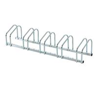 HOMCOM Râtelier 5 vélos range-vélos support de rangement pneu 65 mm sol ou mural pour VTT enfants BMX 145 x 33 x 27 cm acier argent