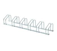 HOMCOM Râtelier 6 Vélos Pneu 65 mm VTT Enfants BMX 179 x 33 x 27 cm Argent | Range-Vélos, Support de Rangement, Sol ou Mural, Acier