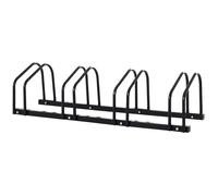 HOMCOM Râtelier 4 vélos dim. 110L x 33l x 27H cm acier galvanisé noir
