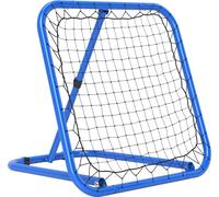 HOMCOM Rebounder pour football, Rebounder football pliable 63 x 63 cm Réglable But de football Kicker pour baseball basketball, métal, bleu