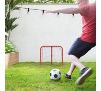 HOMCOM Rebounder pour football, Rebounder football pliable 63 x 63 cm Réglable But de football Kicker pour baseball basketball, métal, rouge