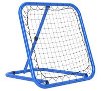 HOMCOM Rebounder pour football, Rebounder football pliable 63 x 63 cm Réglable But de football Kicker pour baseball basketball, métal, bleu