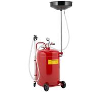 HOMCOM Récupérateur de vidange d'huile usagée 68 L, Hauteur réglable 101-141 cm, Chariot récupération huiles Portable avec Roues et poignée, Rouge
