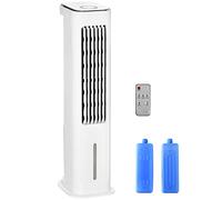 HOMCOM Refroidisseur d'air 2 en 1 avec refroidissement à eau, réservoir d'eau 5L, ventilateur oscillant à 60°, minuterie de 12 heures, télécommande et écran tactile LED, pour 20 m²