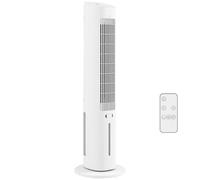 HOMCOM Refroidisseur d'air colonne 3 en 1 refroidisseur humidificateur et ventilateur, oscillation 48°, 3 vitesses 3 modes, réservoir d'eau 3L, blocs de glace, télécommande, pour chambre bureau, blanc