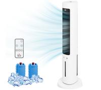 HOMCOM Refroidisseur d'air colonne 3 en 1 refroidisseur humidificateur ventilateur, oscillation 48°, 3 vitesses 3 modes, blanc