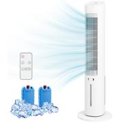 HOMCOM Refroidisseur d'air colonne 3 en 1 refroidisseur humidificateur ventilateur, oscillation 48°, 3 vitesses 3 modes, blanc
