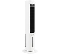 HOMCOM Refroidisseur d'Air Colonne Oscillation 48° 3 Vitesses 3 Modes Blanc | 3 en 1 Refroidisseur Humidificateur et Ventilateur, Réservoir d'eau 3L, Blocs de Glace, Télécommande, Chambre Bureau