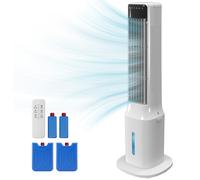 HOMCOM Refroidisseur d'air portable 3-en-1 réservoir d'eau 9 litres oscillation à 48° 3 vitesses 3 modes 4 packs de glace blanc