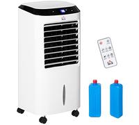 HomCom Climatiseur 4-en-1 (refroidisseur, humidificateur) 10L télécommande sur roulettes blanc/noir