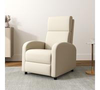 HOMCOM Relaxsessel Fernsehsessel, repose-pied à déplier, inclinable jusqu'à 160°, 64 x 86 x 102 cm, Crème