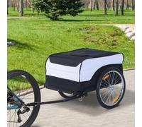 HOMCOM Remorque à vélo cargo, châssis en acier, charge max. 40 kg, avec couvercle amovible et attelage, chariot de transport, bagage à vélo, 140 x 77 x 65 cm Long Descriptions: Cette superbe remorque
