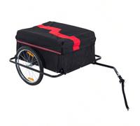 HOMCOM Remorque de transport vélo cargo barre d'attelage incluse housse amovible 4 réflecteurs charge max. 40 Kg noir rouge Description:Cette superbe remorque de transport vélo cargo avec barre d'atte