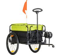 HOMCOM Remorque de vélo Remorque de transport avec attelage, boîte amovible, chariot avec réflecteurs, poignée, remorque de transport pouvant supporter jusqu'à 40 kg, Oxford