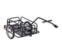 Remorque Vélo Remorque De Transport Pour Vélo 155l X 71,5l X 77h Cm Barre D'attelage Universelle Pliable Acier Noir