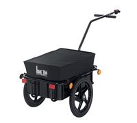 HOMCOM Remorque vélo remorque de Transport pour vélo 144L x 59l x 80H cm Barre d'attelage Universelle Acier Noir