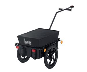 HOMCOM Remorque vélo remorque de transport pour vélo 144L x 59l x 80H cm barre d'attelage universelle acier noir