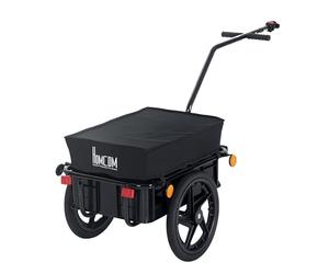 HOMCOM Remorque vélo remorque de Transport pour vélo 144L x 59l x 80H cm Barre d'attelage Universelle Acier Noir