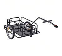 HOMCOM Remorque vélo remorque de transport pour vélo 70 L 155L x 71,5l x 77H cm barre d'attelage universelle pliable acier noir Description:Destinée à plusieurs usages, cette remorque vélo vous est in