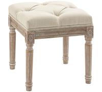 HOMCOM Repose Pied Salon, Ottoman, Siège Rembourré, 40 x 40 x 43 cm, Beige
