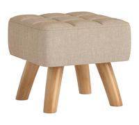 HOMCOM Repose Pied Salon Siège Rembourré Pieds Bois 27 x 27 x 26 cm Marron