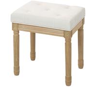 HOMCOM repose pied salon tabouret ottoman, en tissu confortable, multifonctionnel, 42x32x46,5cm, beige Aosom France