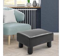 HOMCOM Repose-Pied Style Contemporain en Similicuir Noir