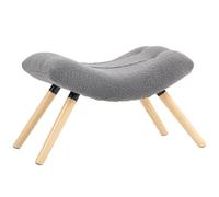 HOMCOM Repose-pieds avec coussin moelleux, pieds en bois, gris foncé