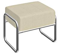 HOMCOM Repose-pieds épais rembourré avec pieds en acier - Tabouret rembourré en tissu chenille pour chambre à coucher, salon - Beige
