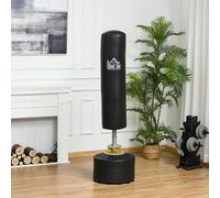 HOMCOM Sac de boxe autoportant punching ball Ø 50 x 170H cm revêtement PU noir