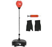 HOMCOM Sac de Boxe avec Stand, Speedball Ados 133-151cm, Rouge/Noir