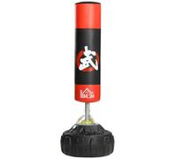 HOMCOM Sac de Frappe Boxe autoportant Punching Ball Ø 60 x 180 cm ventouses antidérapantes amortisseurs Noir Rouge