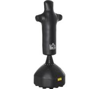 HOMCOM Sac de frappe debout 180cm adulte Sac de frappe sur pied Dummy de boxe Colonne de frappe humanoïde Design pour professionnels et débutants Noir
