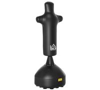 HOMCOM Sac de frappe debout de 180 cm, pour adultes, colonne de boxe, design humanoïde, sac de frappe lourd, support lourd pour professionnels et débutants, noir