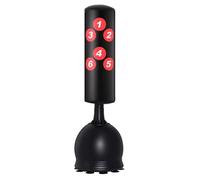HOMCOM Sac de frappe boxe sur pieds punching ball autoportant adultes enfants 165 cm cibles de touche ventouses antidérapantes noir rouge