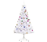 HOMCOM Sapin Arbre de Noël Artificiel Blanc 150 cm 680 Branches