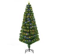 HOMCOM Sapin Arbre de noël Artificiel Lumineux 180cm avec Fibre Optique+230 LED 8 Modes Scintillants Vert Neuf 61