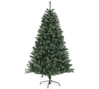 HOMCOM Sapin de Noël Artificiel 180 cm Arbre de Noël avec Support en Acier, 1 000 Branches ignifuges décoration de Noël Effet réaliste, Vert