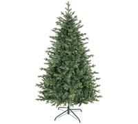 HOMCOM Sapin de Noël artificiel 180 cm, arbre de Noël réaliste avec 1660 pointes de branche articulée, support en métal pliable, facile à monter et ranger, plastique ignifuge, pour maison bureau, vert