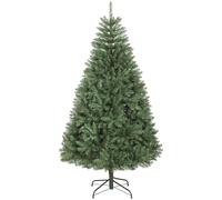 HOMCOM Sapin de Noël artificiel 180 cm, arbre de Noël réaliste avec 1687 pointes de branche articulée, support en métal pliable, facile à monter et ranger, plastique ignifuge, pour maison bureau, vert